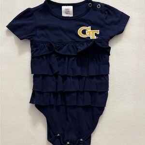 Georgia Tech Navy Onesie with Ruffles